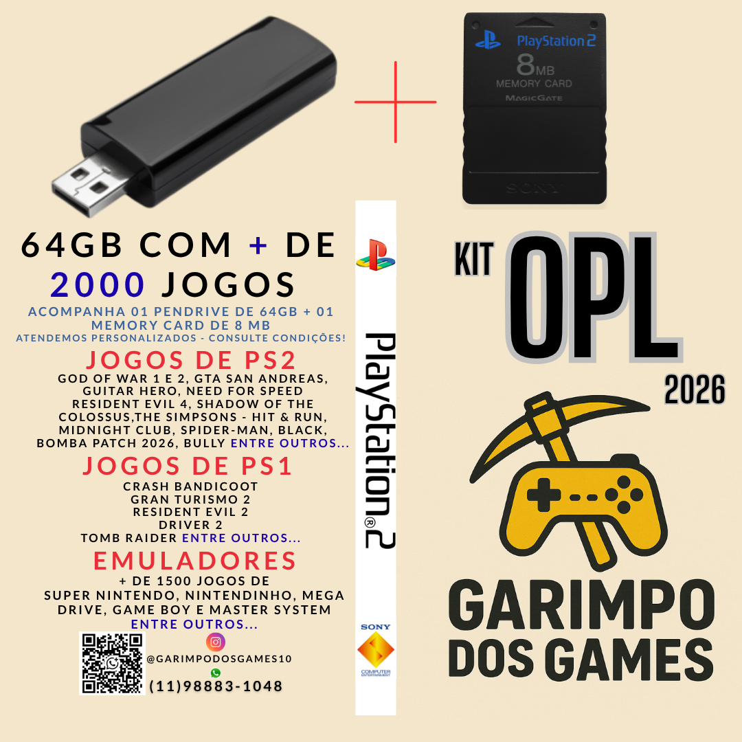 KIT OPL para PlayStation 2 FAT bloqueado QUALQUER MODELO