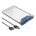 Case Transparente para HD Externo SATA 2.5" USB 3.0 com Suporte UASP