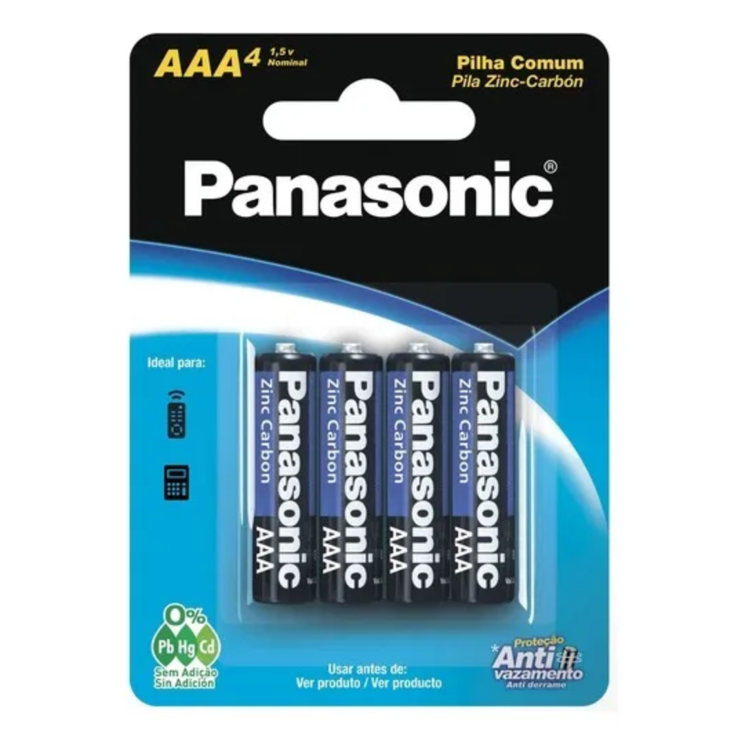 Pilha Comum Panasonic AAA - ct c/04 unidades