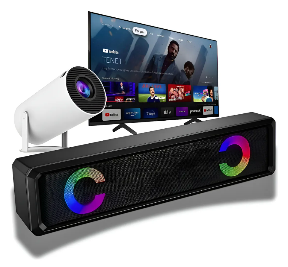 Caixa De Som Soundbar Home Theater P/ Notebook Pc Projetor Preto
