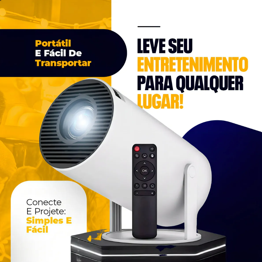 Mini Projetor Portátil Fc Fullcam 4k Android Full Hd Smart Wifi Cinema Home Hy300